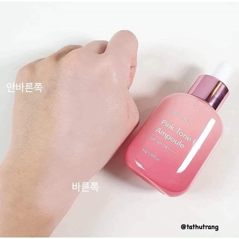 Tinh Chất Dưỡng Trắng CHỐNG NẮNG Căng Bóng Nâng Tone Da CELLAPY PINK TONE UP AMPOULE 30ml