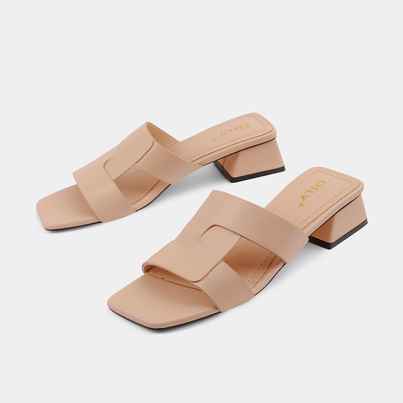 Dép guốc nữ cao gót DILY tiện lợi chữ H cao 3cm_ AA0289