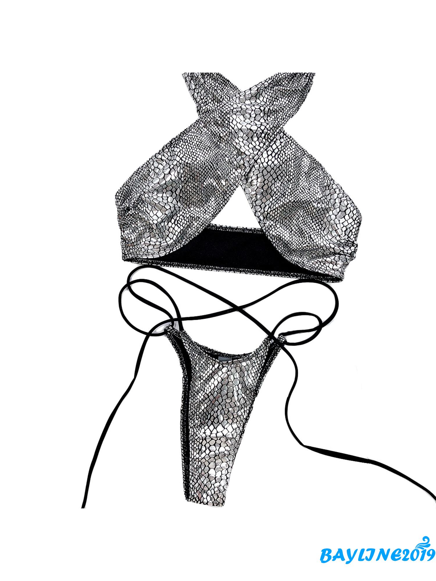 Set Đồ Tắm Họa Tiết Da Rắn Thời Trang Quyến Rũ Dành Cho Nữ | BigBuy360 - bigbuy360.vn