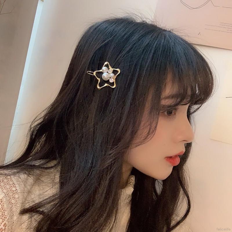 Kẹp tóc gắn trang trí ngọc trai phong cách Hàn Quốc dành cho nữ