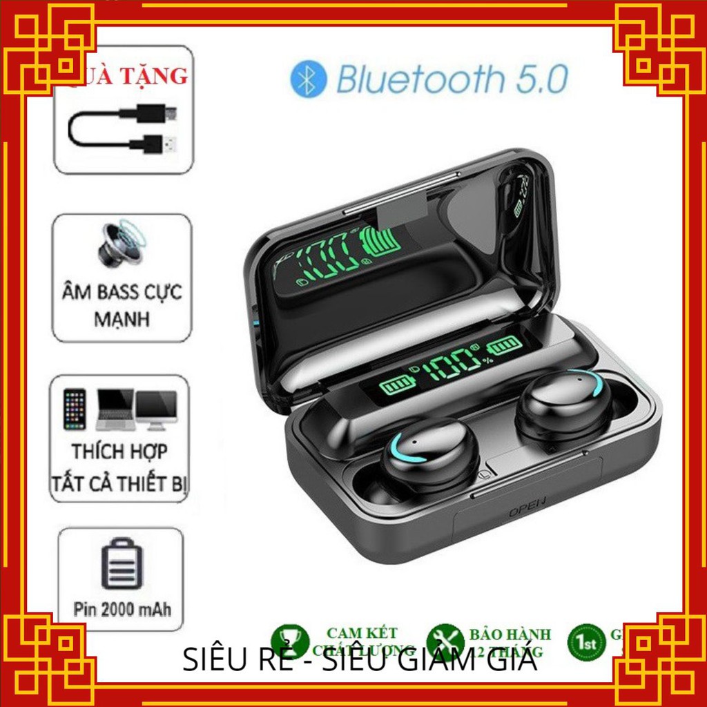 Tai Nghe Bluetooth Không Dây Nhét Tai 5.0 Amoi F9 Pro Nút Cảm Ứng Kiêm Sạc Pin Dự Phòng ricado.shop01