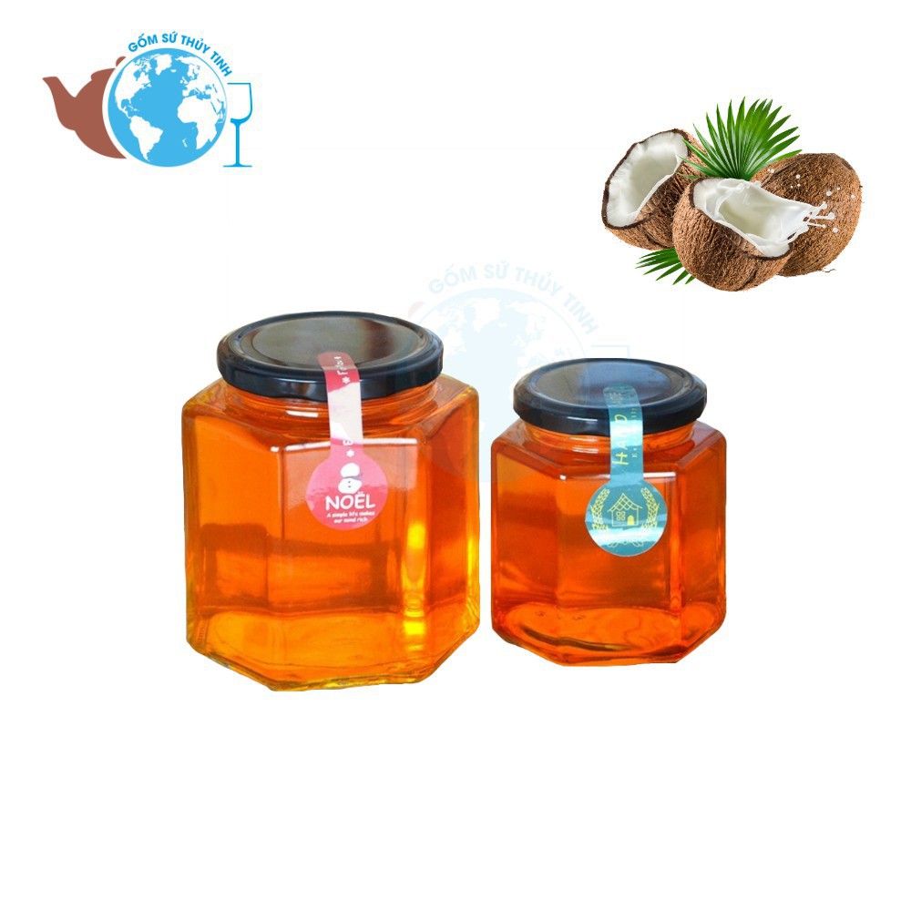 (Xả kho cắt lỗ) Combo 10 Hũ thủy tinh lục giác 180ml đựng thực phẩm | WebRaoVat - webraovat.net.vn