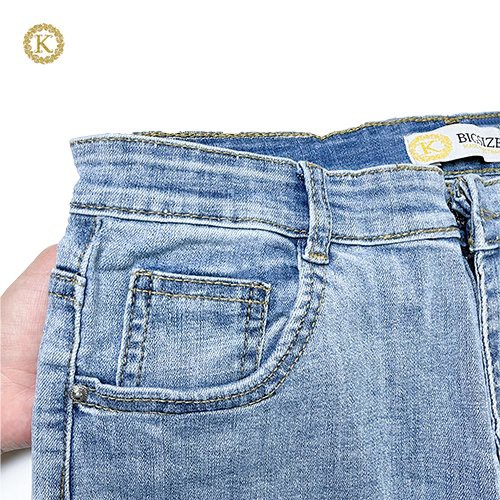 Quần jeans bigsize KIM FASHION, quần dài co giãn nữ lưng cao bigsize KD02-đá size 30-35 từ 55-80kg tùy theo chiều cao