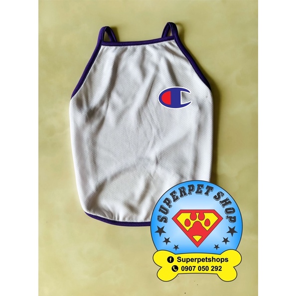 ÁO HAI DÂY THÚ CƯNG LOGO CHAMPION SIÊU XINH CHO BÉ GÁI GIÁ RẺ NHẤT