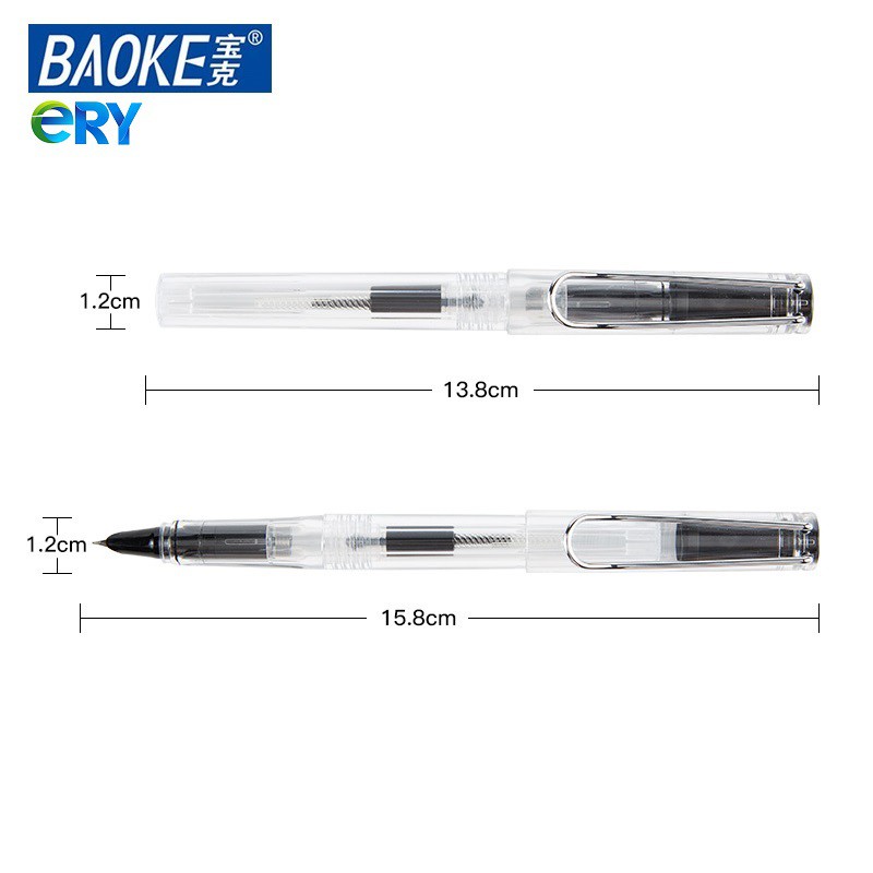 Bút máy viết chữ đẹp thân trong suốt cao cấp Baoke PM153B, sản phẩm được kiểm tra kỹ chất lượng trước khi giao hàng