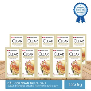Dây 12 Gói Dầu Gội Clear Thảo Dược 6g