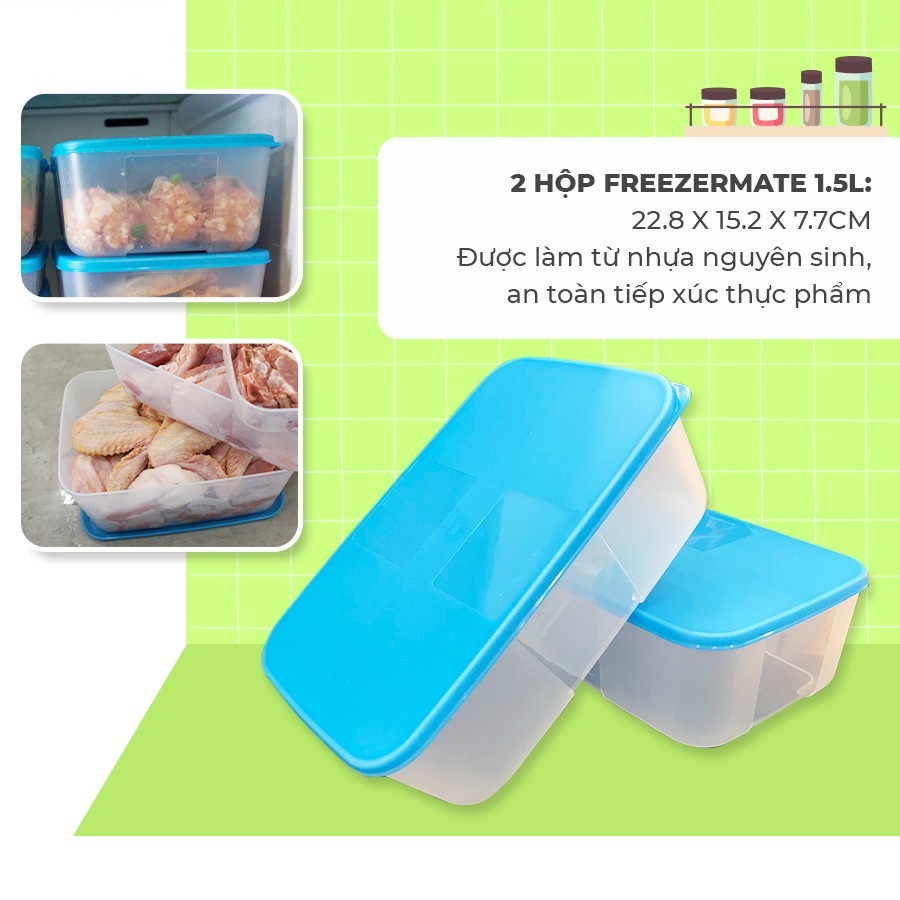 TUPPERWAREHOUSE MALL - Bộ 3 hộp trữ đông Freezermate 1,5l