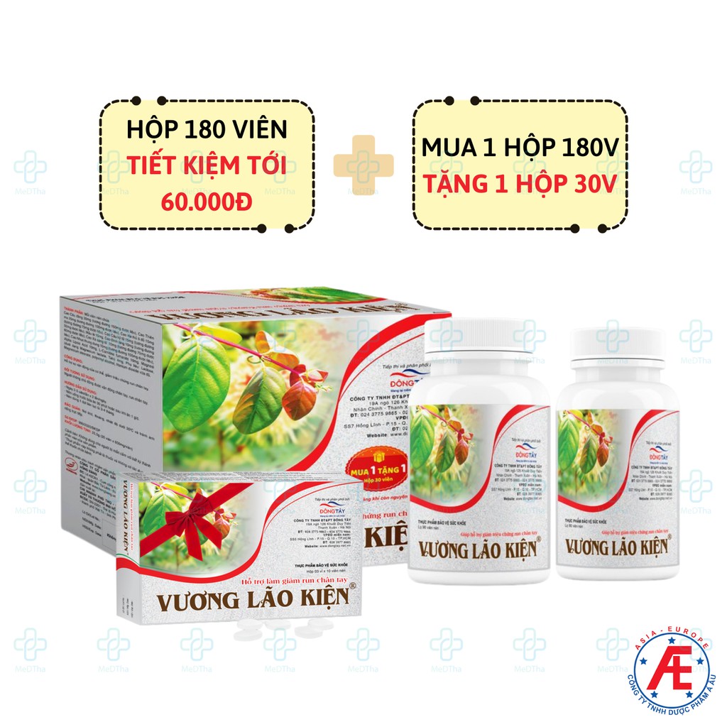 Vương Lão Kiện - Hỗ trợ làm giảm các Chứng Run Chân Tay do Tai Biến (Hộp 90 /180 viên) [Chính Hãng]