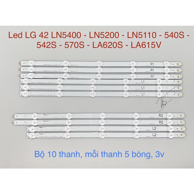 [Mới] Bộ Led Tivi LG 42 LN5400/LN5200/LN5110/540S/542S/570S/LA620S/LA615V
