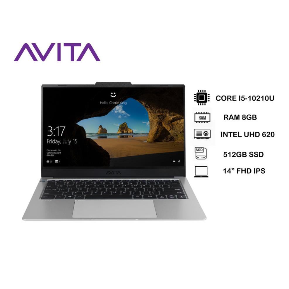 Máy Tính Laptop AVITA LIBER V14-Màu Xám/Core I5-10210U/RAM 8GB/ SSD 512GB/ Win 10 Home | BigBuy360 - bigbuy360.vn