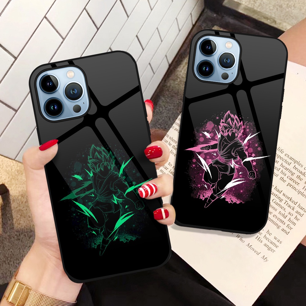 Ốp Điện Thoại Kính Cường Lực Dạ Quang In Hình Anime Dragon Ball Cho iPhone XR X XS Max 6 7 8 Plus 11 Pro 13