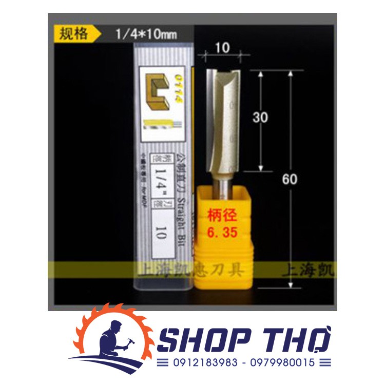 Mũi phay đánh rãnh ARDEN 0114 cốt 6.35 từ 3-15mm