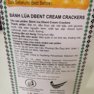 Bánh Lúa Dbent Cream Crackers (Hộp 375g)