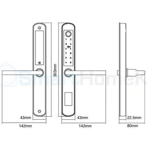 Khóa thông minh cửa nhôm TTLock khóa từ vân tay