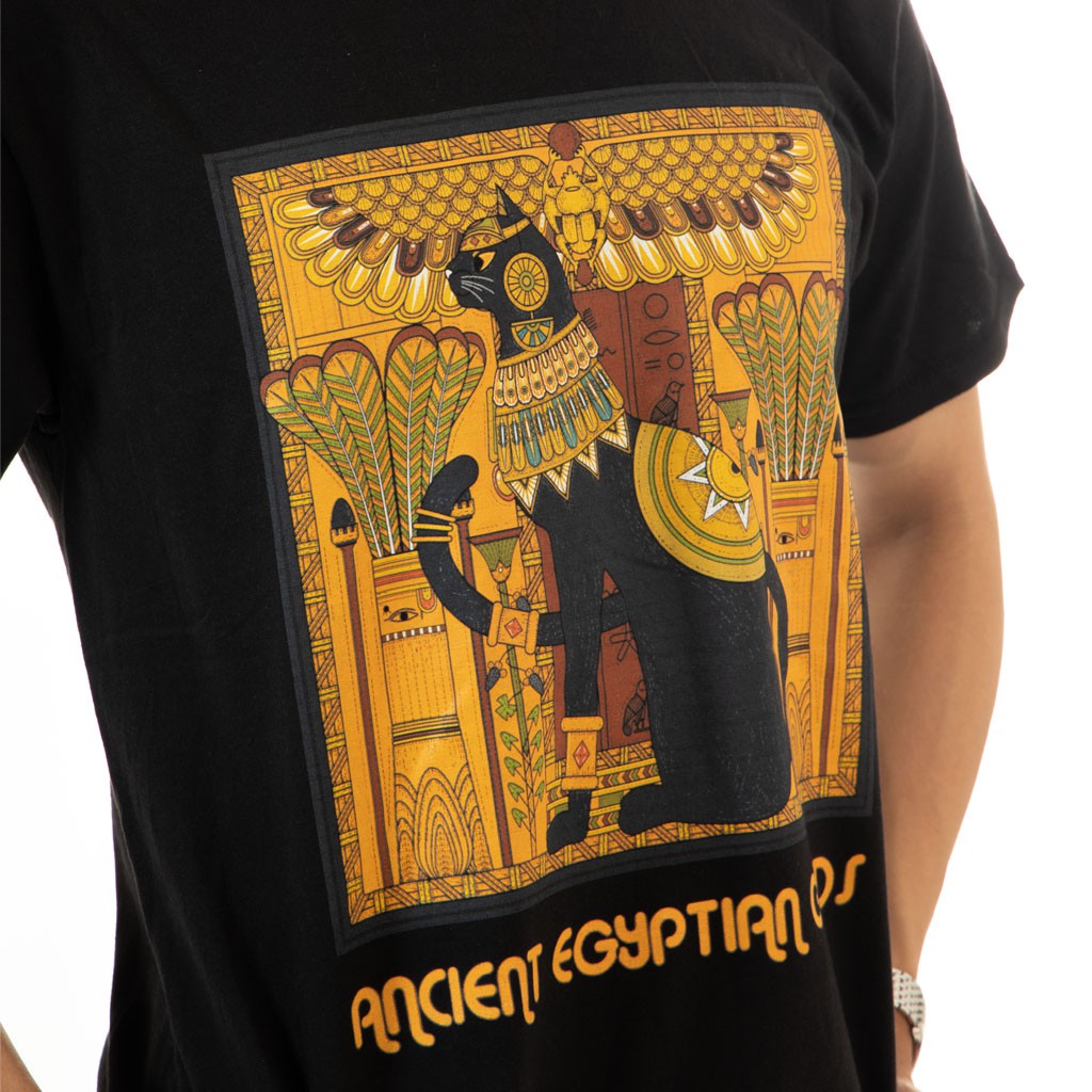 Áo Thun 100% COTTON form Oversize ( có form REGULAR cho NAM ) Unisex thương hiệu KNOWHERE in hinh THẦN BASTET AI CẬP