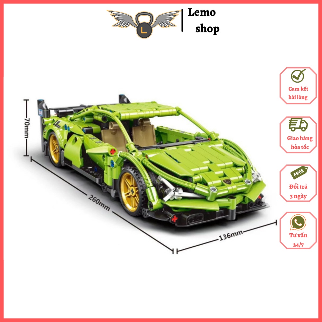 Đồ chơi xếp hình Mô Hình oto technic Lamborghini Philosophy High Lemoshop ,Đồ chơi thông minh gồm 587+ chi tiết ql0459