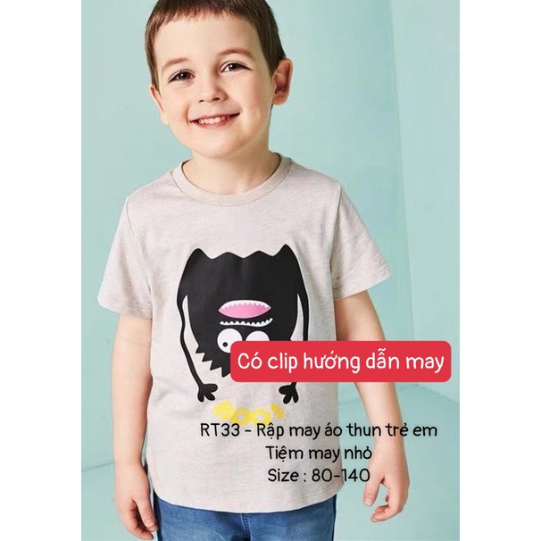 RT33_Rập giấy may áo thun trẻ em trai và gái