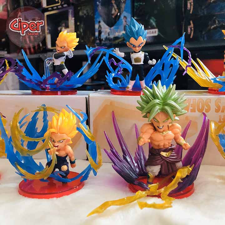 Bộ 9 nhân vật chibi Dragon Ball - hiệu ứng Mô hình Chibi nhân vật trong Dragon Ball - broly songoku vegeta frize