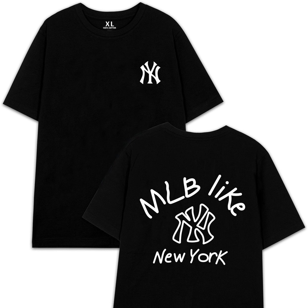 Tổng hợp Mẫu Áo thun NY MLB forrm rộng hình in siêu đẹp, Áo Phông Unisex Nam Nữ