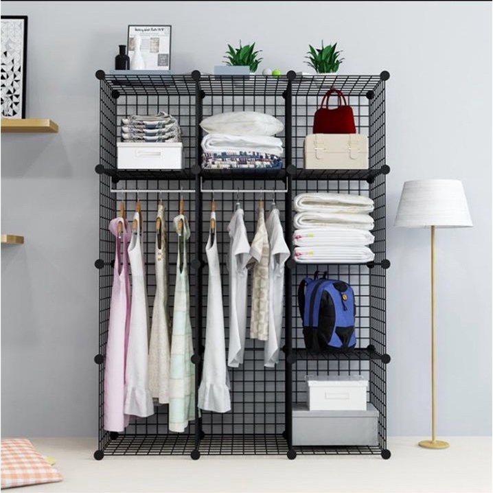 Tấm Lưới Sắt Đa Năng Lắp Ghép Tủ Quần Áo, Kệ Giá Để Sách, Chuồng Quây Thú Cưng
