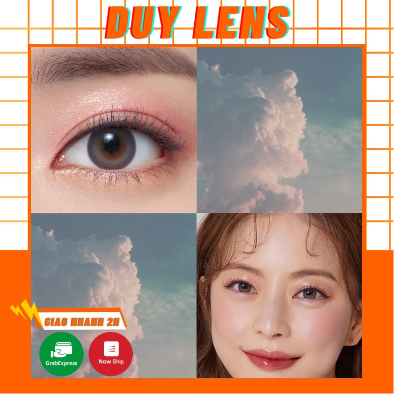 Lens Độ Cherry Gray ❤️FREESHIP❤️ Kính Áp Tròng Cận Loạn Hàn Quốc- Contact Lens Xám Tây Thời Trang 1 Năm Màu Đẹp Tự Nhiên