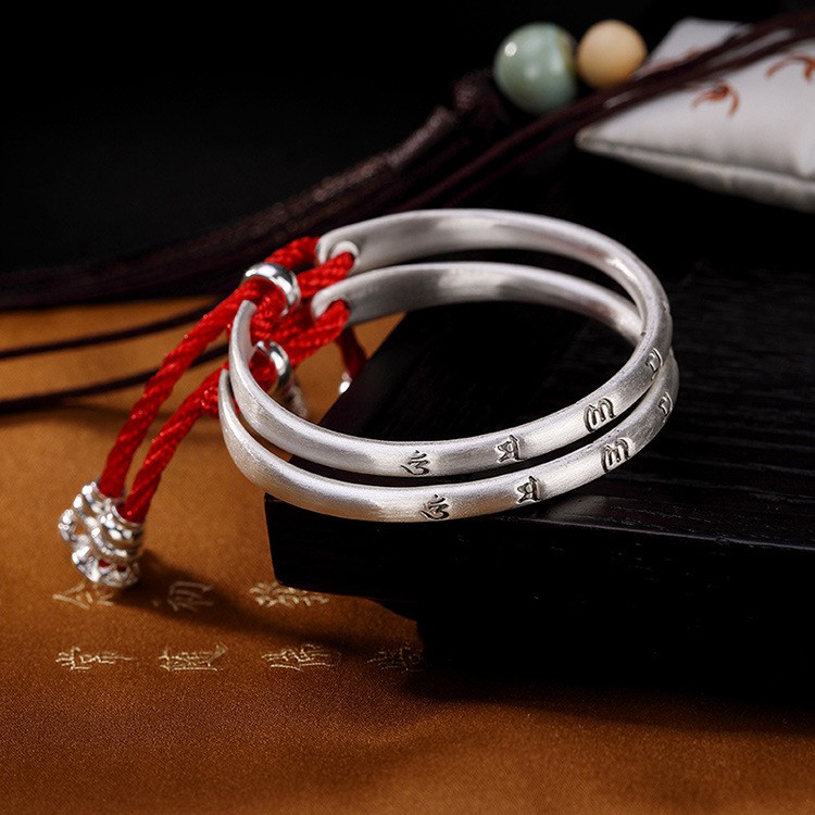 Vòng Tay Bạc Khắc chú Dành Cho Bé VT330