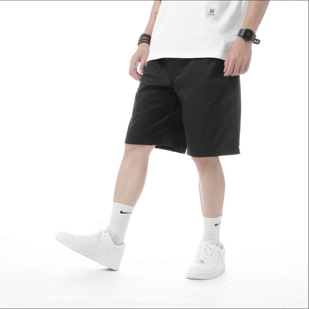 Quần Short Đùi Kaki unisex thun Basic nam nữ ống rộng ulzzang Hàn Quốc