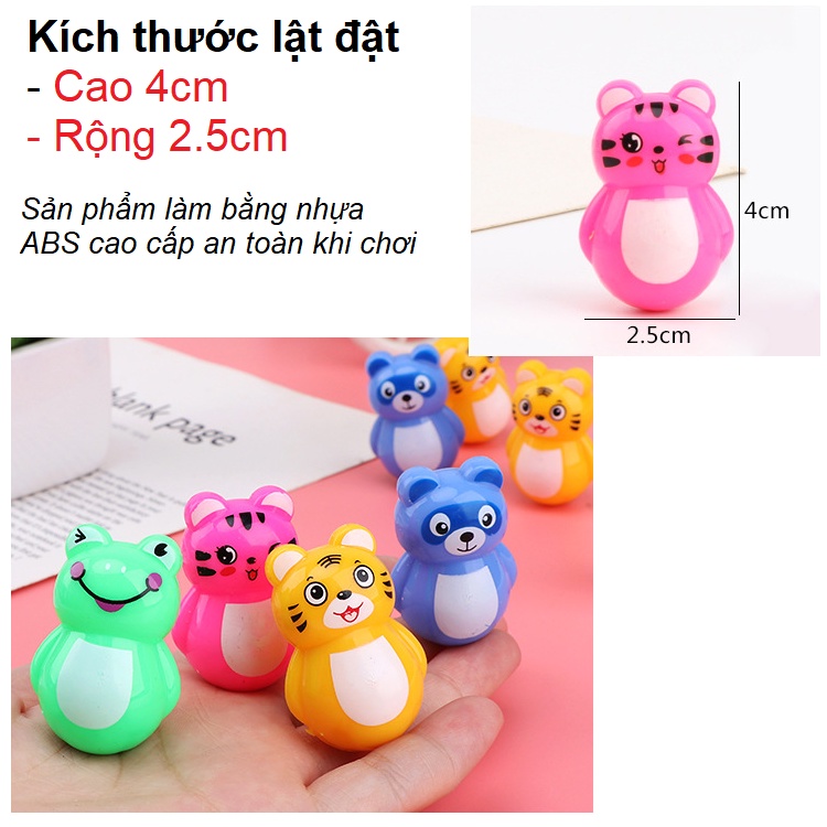 Combo 5 mô hình lật đật mini đồ chơi trẻ em chim cánh cụt Doraemon ,pikachu ,ếch ,mèo, hổ ,gấu