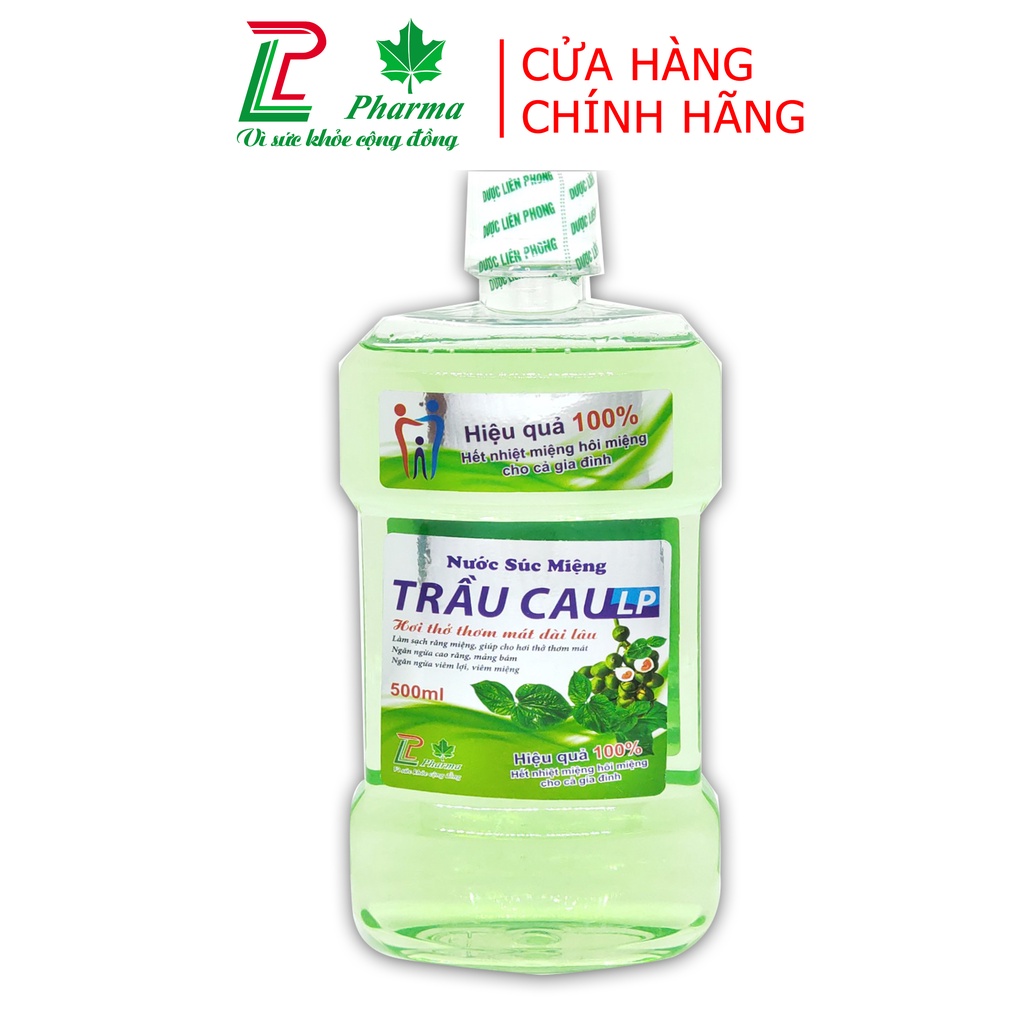 Nước Súc Miệng Trầu Cau LP - thành phần chiết xuất lá trầu, cau - giúp giảm hôi miệng chai 260ml/500ml