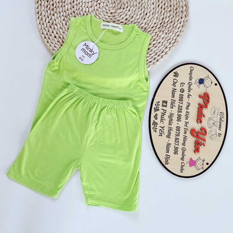 [Được Chọn Màu] Bộ Ba Lỗ Màu Trơn Chất Thun Lạnh Cho Bé (6-14kg) (SP001090 )