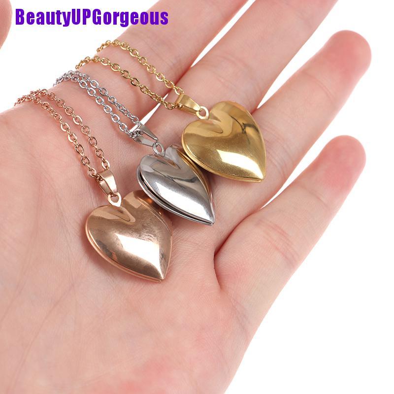 Vòng cổ Mặt Khóa Trái Tim Mở Được Dùng Làm Khung Hình Cho Nam Và Nữ