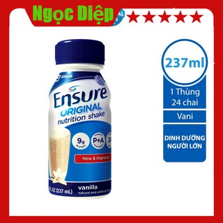 Thùng 24 chai Sữa Ensure nước Original Vani 237ml date mới