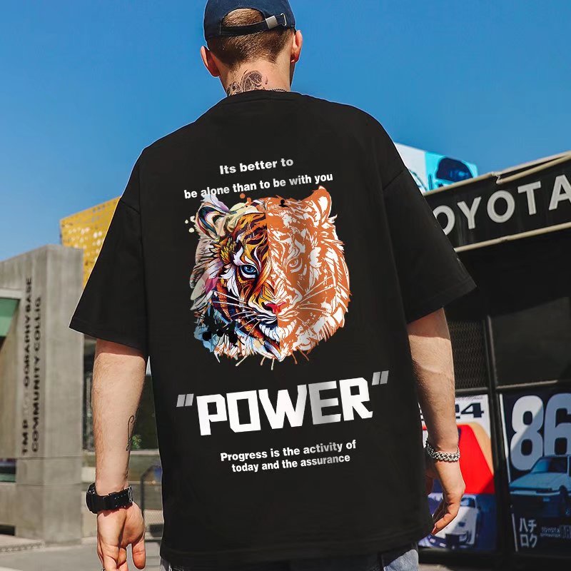 Áo Thun Nam Cổ Tròn Cỡ Lớn In Họa Tiết Hoạt Hình Thời Trang Size M-8XL