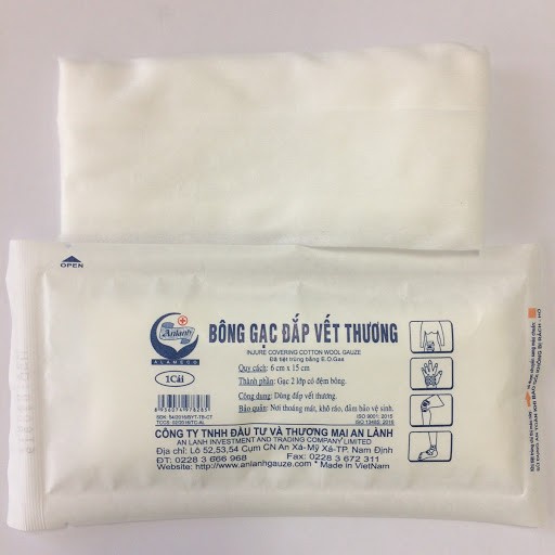 Bông gạc đắp vết thương - vết bỏng - vết mổ DANAMECO - BẢO THẠCH - An Lành vô trùng từng miếng nhiều kích thước