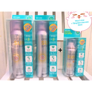 (Mua2+tặng1) XỊT CHỐNG NẮNG "RECIPE CRYSTAL SUN SPRAY SPF 50 + PA+++