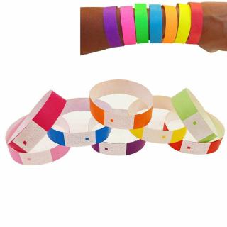 Bộ 100 vòng tay Tyvek bằng giấy DuPont chống thấm nước dùng ở khu vui chơi
