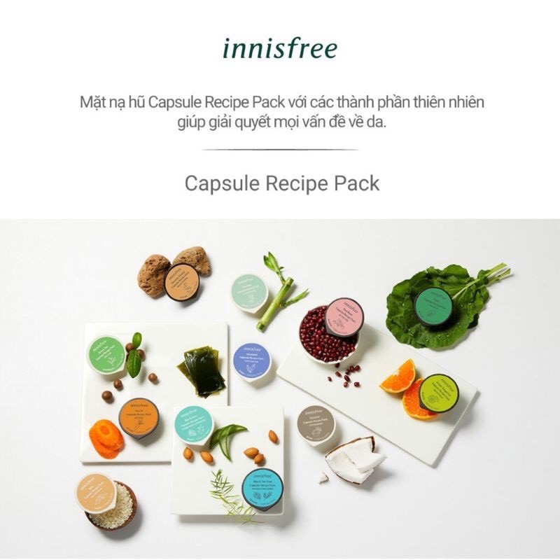 Mặt Nạ Hủ Chiết Xuất Từ Thiên Nhiên Innisfree Capsule Recipe Pack 10ml