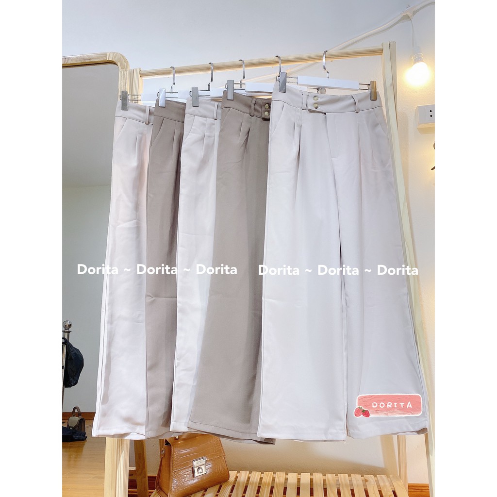 Quần ống rộng cạp siêu cao Quần ống suông Culottes Ulzang - Dorita Boutique