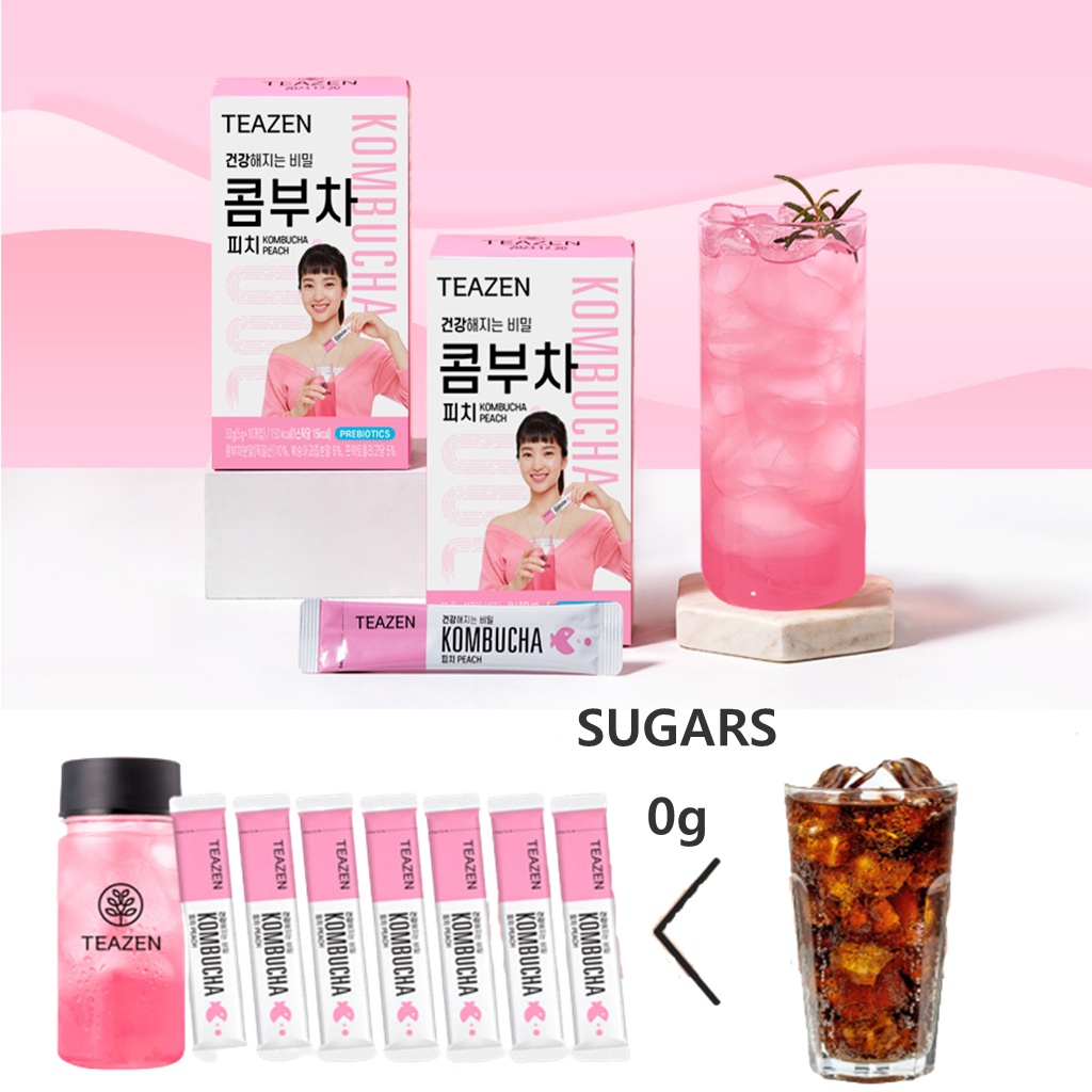 Trà lên men KOMBUCHA tốt cho sức khỏe hương chanh/berry/cam chanh/Quả đào 5g X 10T/30T