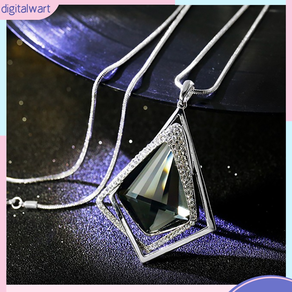 Dây chuyền kim loại dài đính đá thời trang dành cho nữ