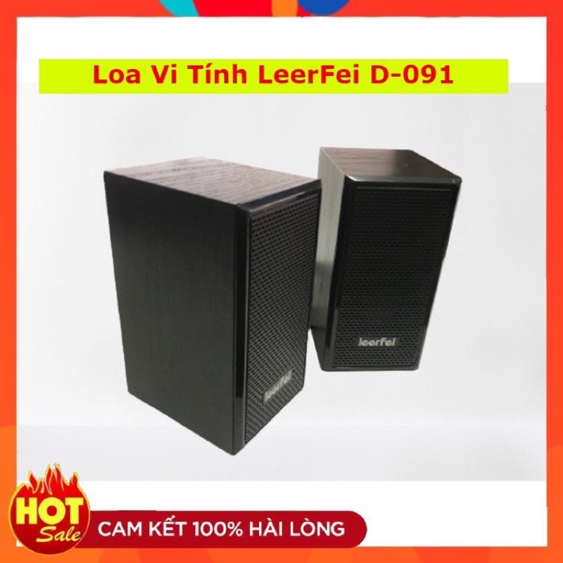 Bộ 2 Loa vi tính chuẩn 2.0 LeerFei D-091 vỏ gỗ, cho PC, Laptop, Điện thoại, âm thanh cực đỉnh, chân nguồn usb cổng 3.5.