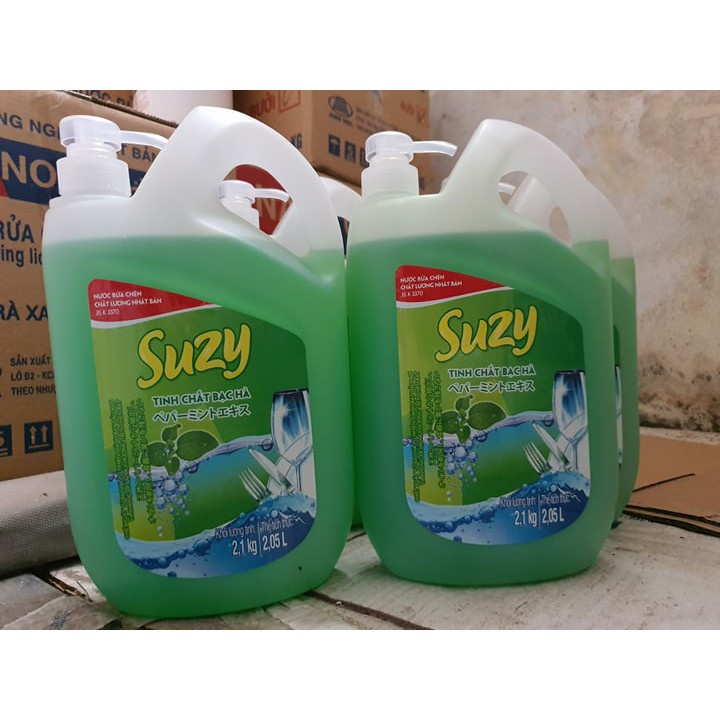 Nước rửa chén bát HỮU CƠ SUZY 2,1KG TINH CHẤT BẠC HÀ, chất lượng Nhật Bản | DISHI