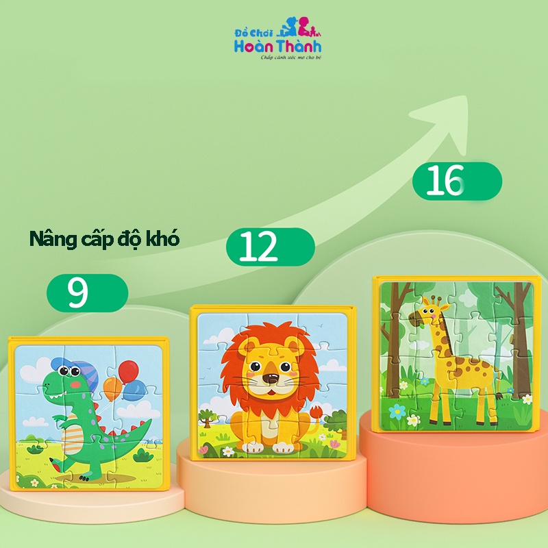 Đồ chơi ghép hình có từ tính gồm 3 tranh cấp độ từ dễ đến khó cho bé từ 0 đến 6 tuổi