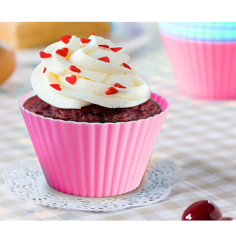 Cốc silicon làm bánh muffin chịu nhiệt độ cao tiện lợi cho nhà bếp