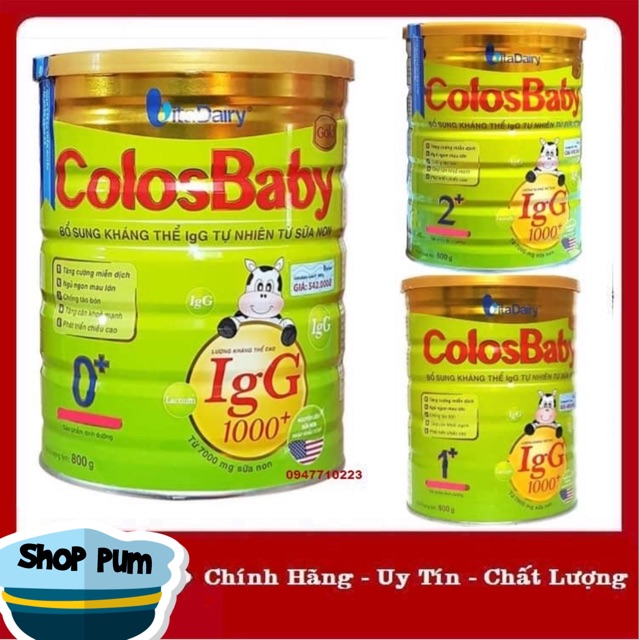 Sữa bột Colosbaby 0+ , 1+ , 2+ lon 800g - tặng 1 túi dễ thương