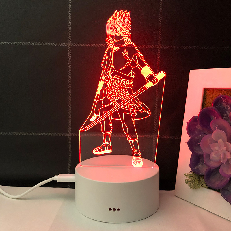 Đèn Ngủ Led 3d 7 Màu Hình Nhân Vật Anime Có Thể Thay Đổi Kèm Phụ Kiện