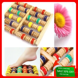 Bàn lăn massage chân bằng gỗ 6 thanh