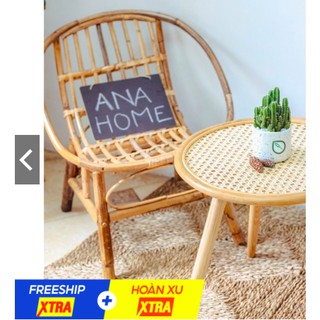Bàn trà mây tự nhiên rattan table