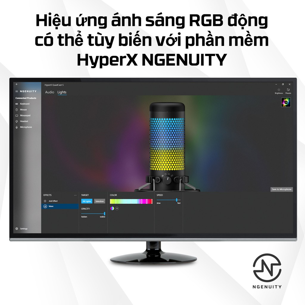 Thiết bị thu âm HP HyperX QuadCast S  - Hàng Chính Hãng