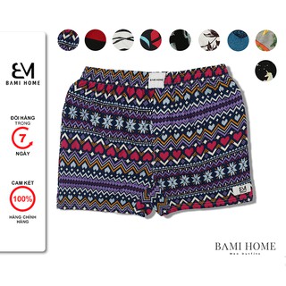 Quần đùi ngủ, mặc nhà nam nữ BAMI HOME, short thun cotton thoáng mát, mềm mại, mau khô thoáng khí QNT- 01